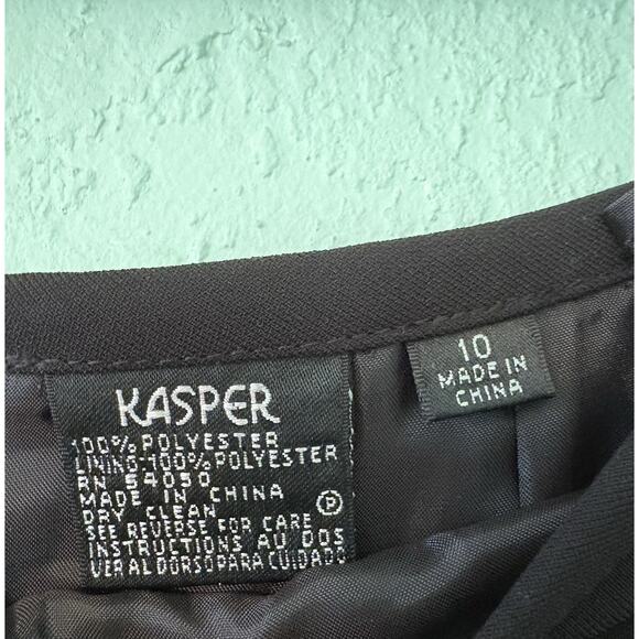 Kasper Women's Size 10 Black Solid Crepe Midi Pencil Skirt 30” Waist, 25” Long - Picture 2 of 4